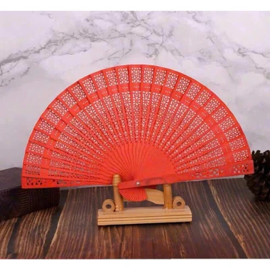 Quạt gỗ tre 35cm trang trí Mẹt Tết 2.025 Trung Hoa cổ trang, chỉ 20.000₫
