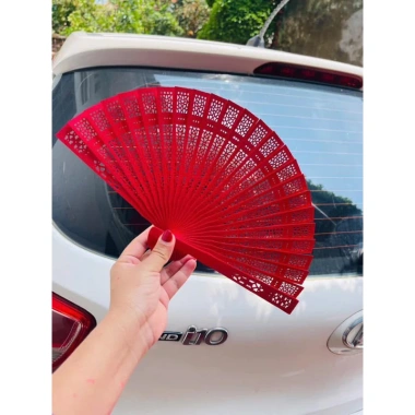 Quạt gỗ tre 35cm trang trí Mẹt Tết 2.025 Trung Hoa cổ trang, chỉ 20.000₫
