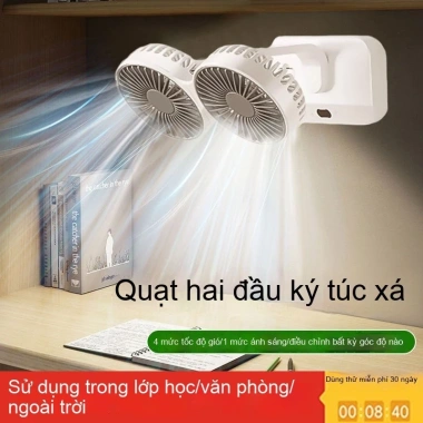Quạt Hai Đầu Tự Động Lắc Đầu Để Bàn, Sạc Ngoài Trời, Im Lặng - Giá 242.200 VND 7