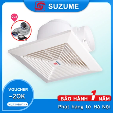 Quạt hút âm trần SUZUME 8-12 inch - Quạt thông gió, hút mùi nhà vệ sinh, tặng 1m ống hút, giảm giá 22% Quạt hút âm trần SUZUME 8-12 inch - Quạt thông gió, hút mùi nhà vệ sinh, tặng 1m ống hút, giảm giá 22%