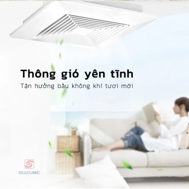 Quạt hút âm trần SUZUME 8-12 inch - Quạt thông gió, hút mùi nhà vệ sinh, tặng 1m ống hút, giảm giá 22%