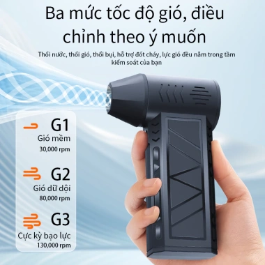 Quạt hút bụi di động 130.000 RPM - Mini 52m/s, sạch điện tử, cắm trại, 583.999đ