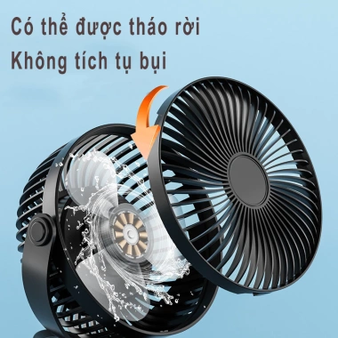 Quạt kẹp bàn mini 15.000mAh - Đèn ban đêm, 4 hướng gió, êm, pin lâu, 160.000 VND 3