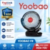 Quạt Kẹp Mini Yoobao F8 3in1 Tích Điện 8.000mAh Đèn LED Dùng 9‑30h Sạc Dự Phòng