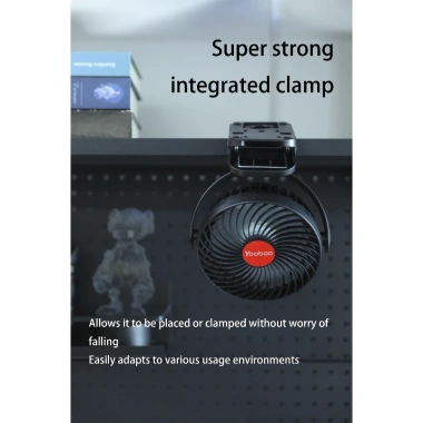 Quạt Kẹp Mini Yoobao F8 3in1 Tích Điện 8.000mAh Đèn LED Dùng 9‑30h Sạc Dự Phòng 3
