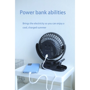 Quạt Kẹp Mini Yoobao F8 3in1 Tích Điện 8.000mAh Đèn LED Dùng 9‑30h Sạc Dự Phòng 8