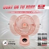 Quạt Kẹp Tích Điện Q8 Tự Động Xoay 20cm Đèn LED Hiển Thị % Pin Giá Ưu Đãi 379k