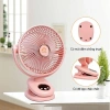 Quạt Kẹp Tích Điện Q8 Tự Động Xoay 20cm Đèn LED Hiển Thị % Pin Giá Ưu Đãi 379k 2