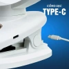 Quạt Kẹp Tích Điện Q8 Tự Động Xoay 20cm Đèn LED Hiển Thị % Pin Giá Ưu Đãi 379k 3