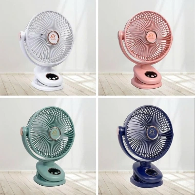 Quạt Kẹp Tích Điện Q8 Tự Động Xoay 20cm Đèn LED Hiển Thị % Pin Giá Ưu Đãi 379k