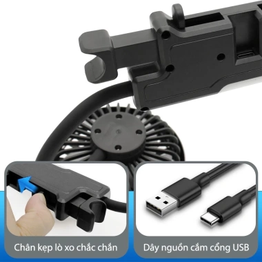 Quạt Làm Mát Ôtô USB 10W - 3 Cấp Độ Gió, Motor Êm Ái, Không Ồn, Giá 169k 6