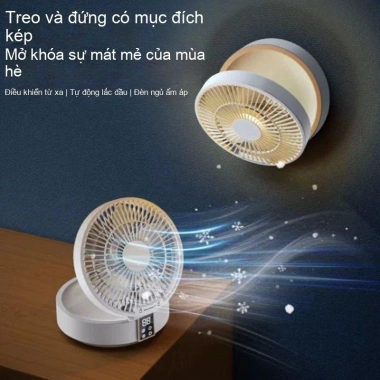 Quạt mini để bàn và treo tường, dao động mạnh, pin lâu dài, điều khiển từ xa, phù hợp ký túc xá - Giá 360.500 VND 4 Quạt mini để bàn và treo tường, dao động mạnh, pin lâu dài, điều khiển từ xa, phù hợp ký túc xá - Giá 360.500 VND 4