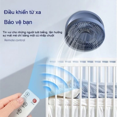Quạt mini để bàn và treo tường, dao động mạnh, pin lâu dài, điều khiển từ xa, phù hợp ký túc xá - Giá 360.500 VND 5 Quạt mini để bàn và treo tường, dao động mạnh, pin lâu dài, điều khiển từ xa, phù hợp ký túc xá - Giá 360.500 VND 5