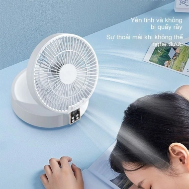 Quạt mini để bàn và treo tường, dao động mạnh, pin lâu dài, điều khiển từ xa, phù hợp ký túc xá - Giá 360.500 VND 7 Quạt mini để bàn và treo tường, dao động mạnh, pin lâu dài, điều khiển từ xa, phù hợp ký túc xá - Giá 360.500 VND 7