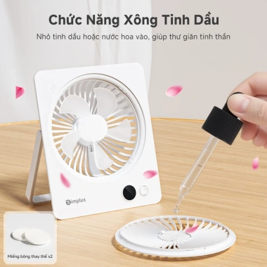 Quạt Mini Simplus Pink Bàn Chân Đế Xông Tinh Dầu 5 Chế Độ Gió 7.6h DFSH016 Bảo Hành 1 Năm 8