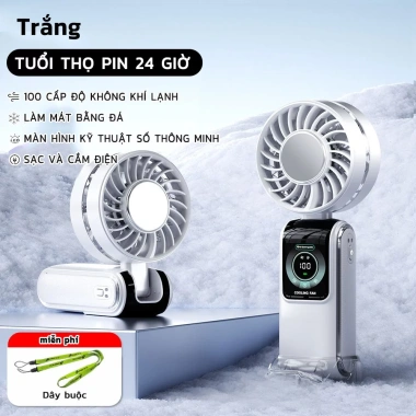 Quạt Năng Lượng Mặt Trời Mini Gập 4.000mAh Turbo Jet - Cầm Tay, Sạc Lại, Gió Mạnh 189.000 2