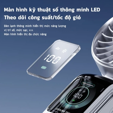 Quạt Năng Lượng Mặt Trời Mini Gập 4.000mAh Turbo Jet - Cầm Tay, Sạc Lại, Gió Mạnh 189.000 3