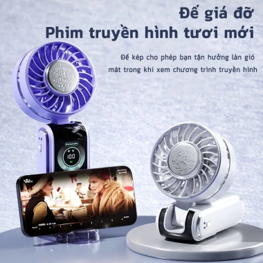 Quạt Năng Lượng Mặt Trời Mini Gập 4.000mAh Turbo Jet - Cầm Tay, Sạc Lại, Gió Mạnh 189.000 5