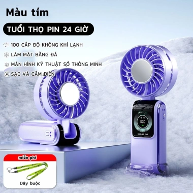 Quạt Năng Lượng Mặt Trời Mini Gập 4.000mAh Turbo Jet - Cầm Tay, Sạc Lại, Gió Mạnh 189.000 9