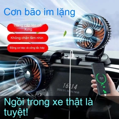 Quạt ô tô 12V/24V hai đầu USB - Làm mát nội thất, dùng cho xe tải, ô tô và nhà, giá 118.300 VND 2 Quạt ô tô 12V/24V hai đầu USB - Làm mát nội thất, dùng cho xe tải, ô tô và nhà, giá 118.300 VND 2