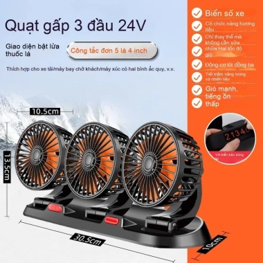 Quạt ô tô 12V/24V hai đầu USB - Làm mát nội thất, dùng cho xe tải, ô tô và nhà, giá 118.300 VND 10 Quạt ô tô 12V/24V hai đầu USB - Làm mát nội thất, dùng cho xe tải, ô tô và nhà, giá 118.300 VND 10