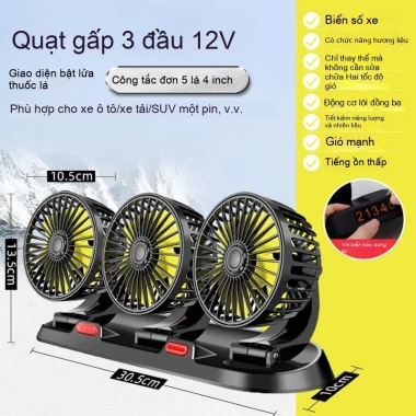 Quạt ô tô 12V/24V hai đầu USB - Làm mát nội thất, dùng cho xe tải, ô tô và nhà, giá 118.300 VND 11 Quạt ô tô 12V/24V hai đầu USB - Làm mát nội thất, dùng cho xe tải, ô tô và nhà, giá 118.300 VND 11