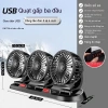 Quạt ô tô 12V/24V hai đầu USB - Làm mát nội thất, dùng cho xe tải, ô tô và nhà, giá 118.300 VND 12