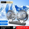 Quạt ô tô 24V/12V cho xe tải, xe van, gió mạnh, làm mát yên tĩnh, USB kép