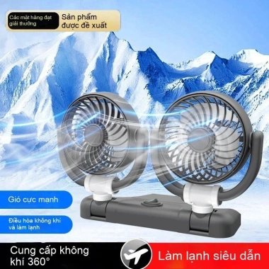 Quạt ô tô 24V/12V cho xe tải, xe van, gió mạnh, làm mát yên tĩnh, USB kép Quạt ô tô 24V/12V cho xe tải, xe van, gió mạnh, làm mát yên tĩnh, USB kép