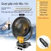 Quạt ô tô 24V/12V cho xe tải, xe van, gió mạnh, làm mát yên tĩnh, USB kép 14