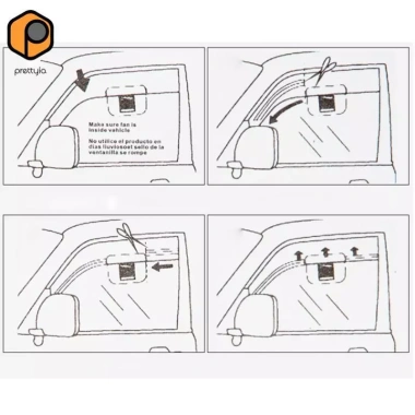 Quạt Ô Tô Năng Lượng Mặt Trời Tuần Hoàn Không Khí Tự Động, Làm Mát Xe SUV và RV