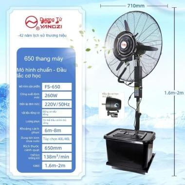 Quạt phun công nghiệp Yangzi 26inch, làm mát mạnh, điều hòa không khí, tạo độ ẩm - Giá 2.78 triệu 12 Quạt phun công nghiệp Yangzi 26inch, làm mát mạnh, điều hòa không khí, tạo độ ẩm - Giá 2.78 triệu 12