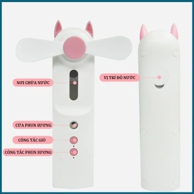 Quạt phun sương cầm tay mini 2 trong 1: chế độ quạt & sương mát, FREESHIP 98k 2 Quạt phun sương cầm tay mini 2 trong 1: chế độ quạt & sương mát, FREESHIP 98k 2