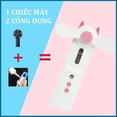 Quạt phun sương cầm tay mini 2 trong 1: chế độ quạt & sương mát, FREESHIP 98k