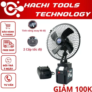 Quạt pin 8 inch xoay đảo chiều, 2 tốc độ, dùng pin 4cm - Giá chỉ 240.000đ