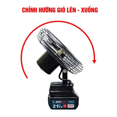 Quạt Pin Boshun 8 inch 2 Cấp Độ Gió 7 Tiếng Liên Tục, Chân Pin Phổ Thông, Giá 199k 5