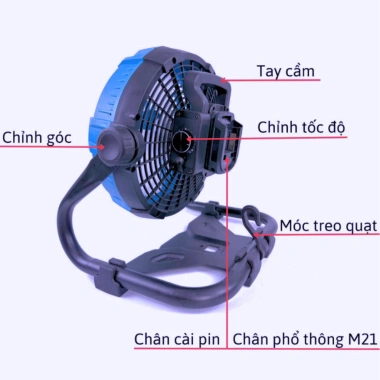 Quạt pin NAVARA 9.002 pin chân 4cm, nút chỉnh tốc độ, siêu mát - Giảm còn 585.000₫ 7