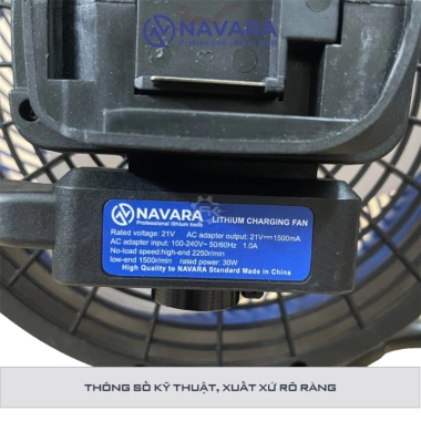 Quạt pin NAVARA 9.002 pin chân 4cm, nút chỉnh tốc độ, siêu mát - Giảm còn 585.000₫ 8