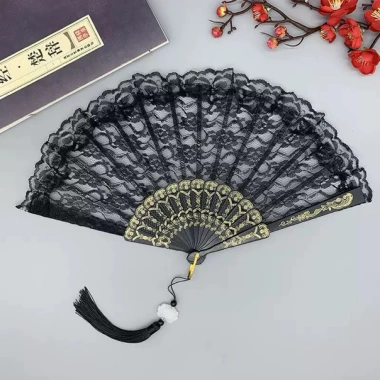 Quạt ren họa tiết cosplay lolita - Ghiền Cói chụp ảnh lễ tết, chỉ 29.000₫ 10