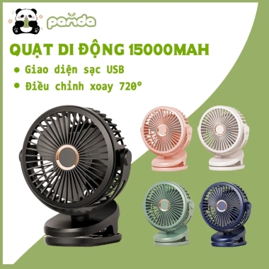 Quạt Sạc Mini Pin 30.000mAh GF07 - Kẹp Bàn, Xe Đẩy, Du Lịch, Bảo Hành 6 Tháng
