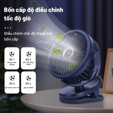 Quạt Sạc Mini Pin 30.000mAh GF07 - Kẹp Bàn, Xe Đẩy, Du Lịch, Bảo Hành 6 Tháng 2 Quạt Sạc Mini Pin 30.000mAh GF07 - Kẹp Bàn, Xe Đẩy, Du Lịch, Bảo Hành 6 Tháng 2