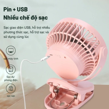 Quạt Sạc Mini Pin 30.000mAh GF07 - Kẹp Bàn, Xe Đẩy, Du Lịch, Bảo Hành 6 Tháng 3 Quạt Sạc Mini Pin 30.000mAh GF07 - Kẹp Bàn, Xe Đẩy, Du Lịch, Bảo Hành 6 Tháng 3