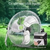 Quạt sạc năng lượng mặt trời công suất gió mạnh - Di động, yên tĩnh, pin lâu, phù hợp cắm trại, quầy hàng 3