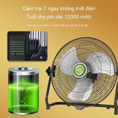 Quạt sạc năng lượng mặt trời công suất gió mạnh - Di động, yên tĩnh, pin lâu, phù hợp cắm trại, quầy hàng 5 Quạt sạc năng lượng mặt trời công suất gió mạnh - Di động, yên tĩnh, pin lâu, phù hợp cắm trại, quầy hàng 5