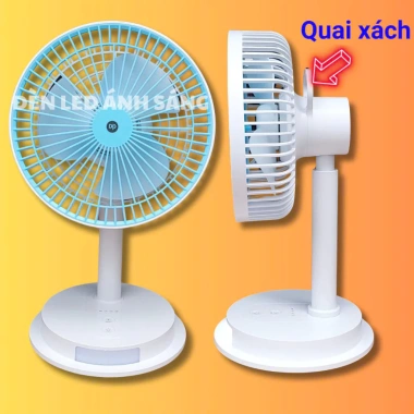 Quạt Sạc Tích Điện DP-7.627 + Đèn LED - Siêu Nhỏ Gọn, Tiện Lợi, Không Chiếm Diện Tích, Giá Ưu Đãi 259k 8