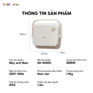 Quạt Sưởi Gốm Bear SH 4H20X Máy sưởi nhà tắm gió nóng lạnh 4 mùa, tiết kiệm điện 2 Quạt Sưởi Gốm Bear SH 4H20X Máy sưởi nhà tắm gió nóng lạnh 4 mùa, tiết kiệm điện 2