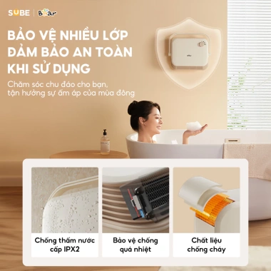 Quạt Sưởi Gốm Bear SH 4H20X Máy sưởi nhà tắm gió nóng lạnh 4 mùa, tiết kiệm điện