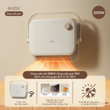 Quạt Sưởi Gốm Bear SH 4H20X Máy sưởi nhà tắm gió nóng lạnh 4 mùa, tiết kiệm điện
