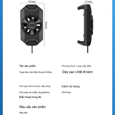 Quạt tản nhiệt điện thoại Coolsen - Làm mát livestream game, kẹp gài sau, giao nhanh, chỉ 82.000₫ 8