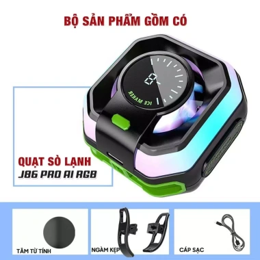 Quạt tản nhiệt điện thoại sò lạnh J86 Pro AI LED RGB Rainbow, từ tính, đóng băng, giá 225.000₫ 10
